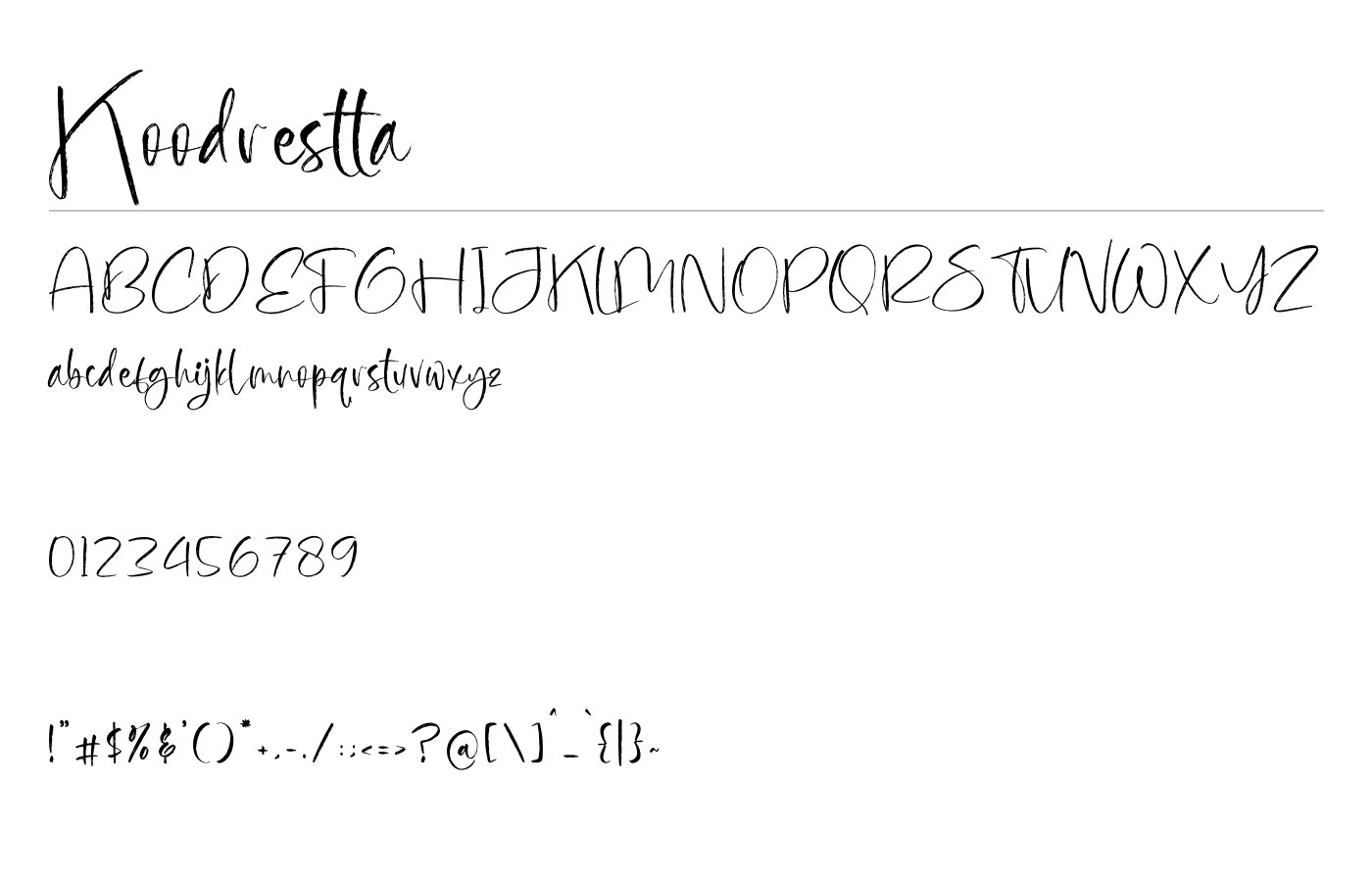 Koodrestta Font preview