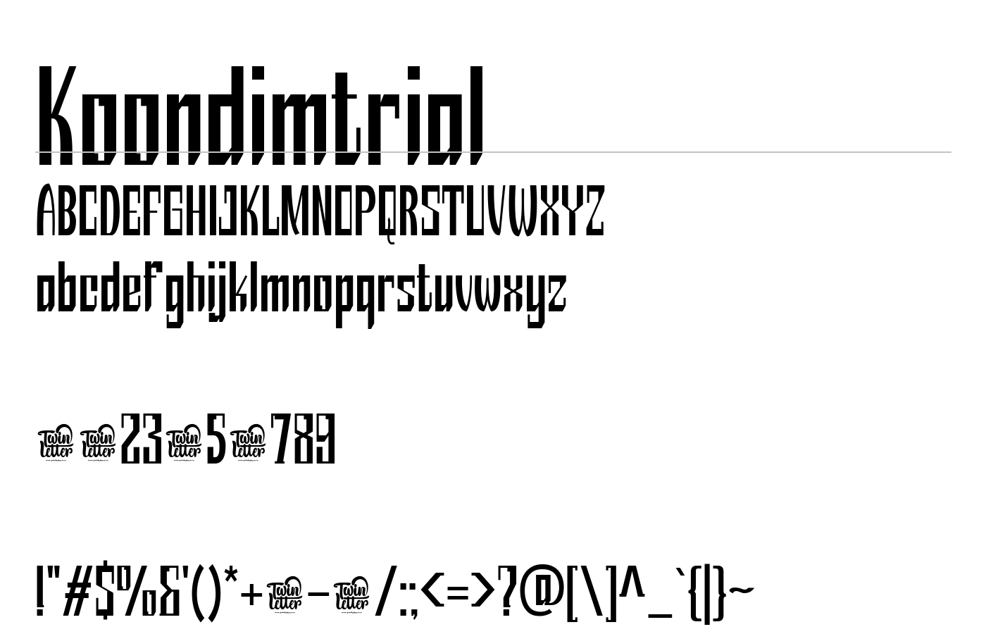 Koondim Font preview