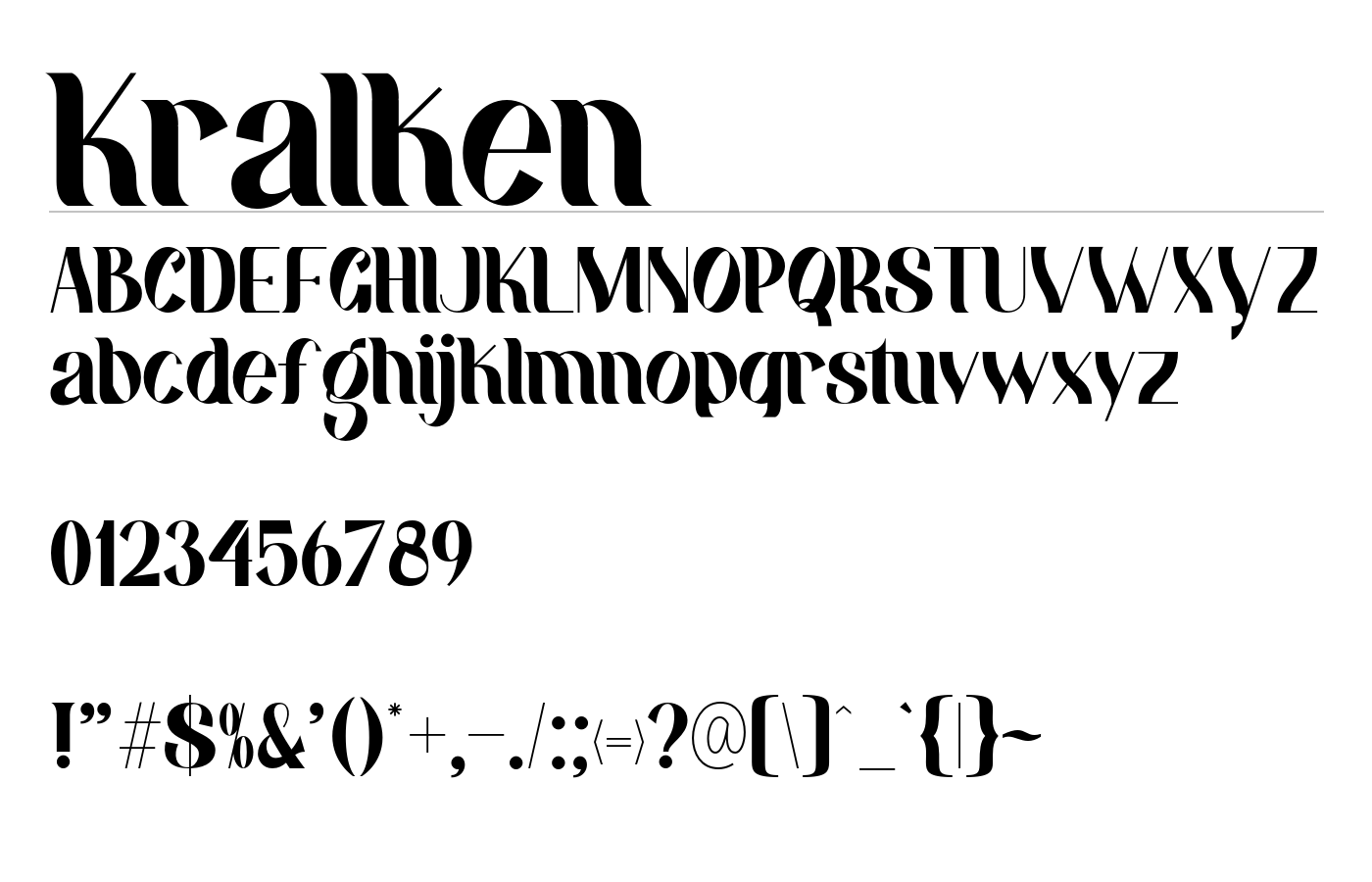 Kralken Font preview