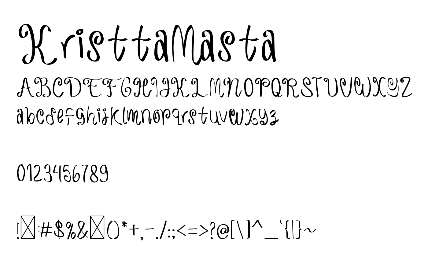 Kristta Masta Font preview