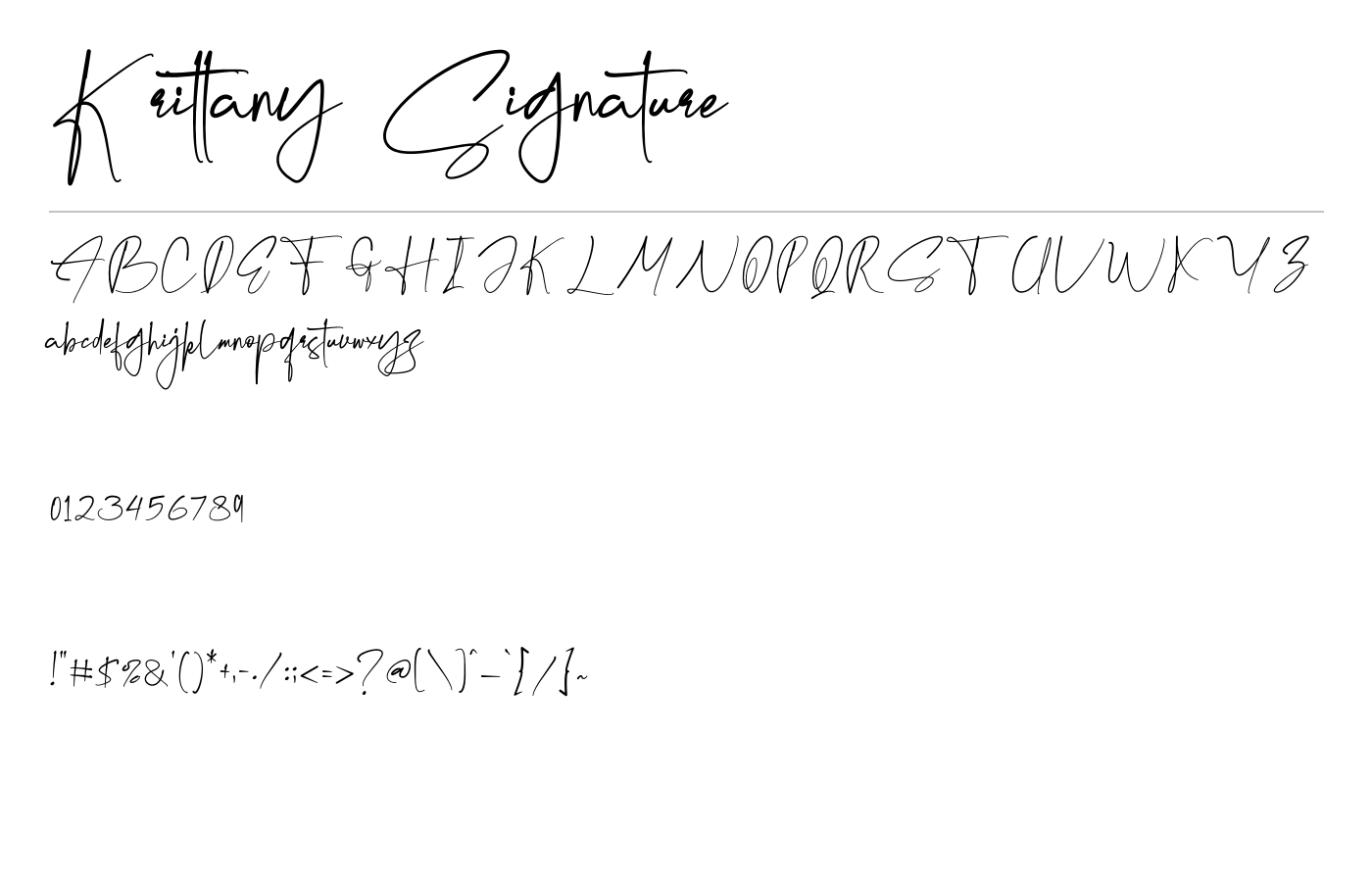 Krittany Signature Font preview