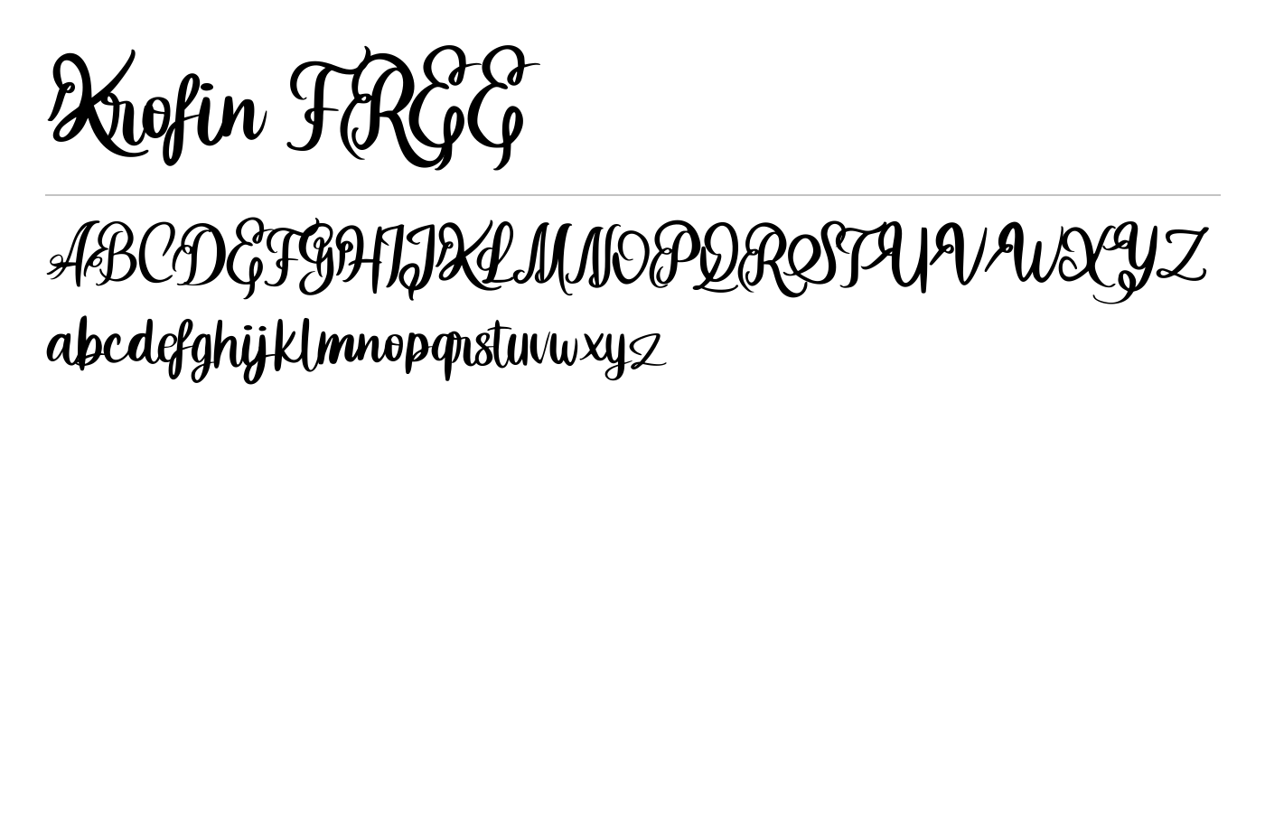 Krofin Font preview