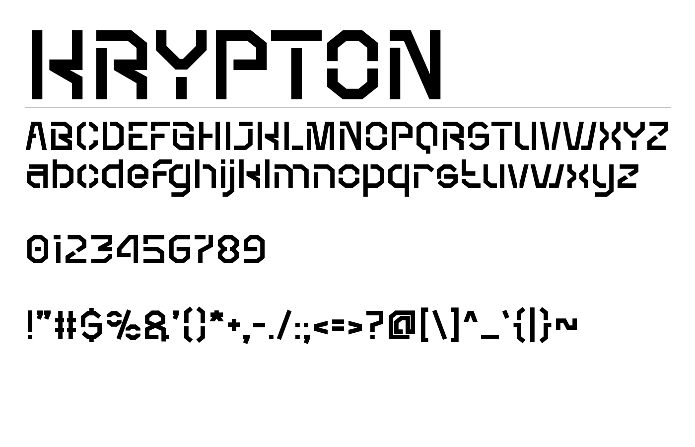 Krypton Font preview