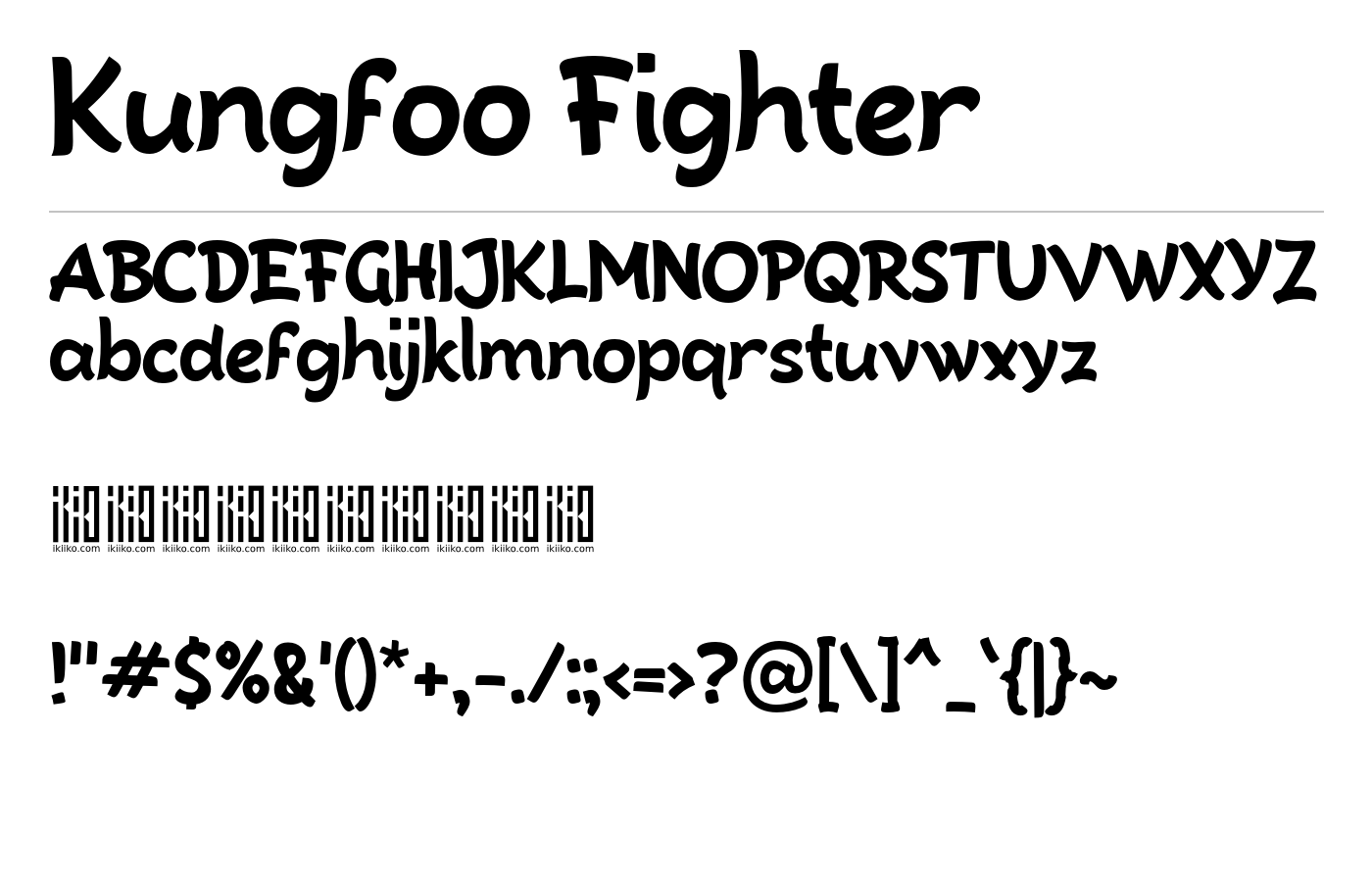 Kungfoo Fighter Font preview