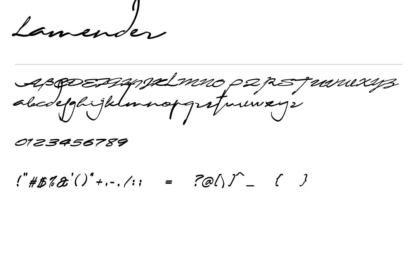 Lamender Handwritten Script preview
