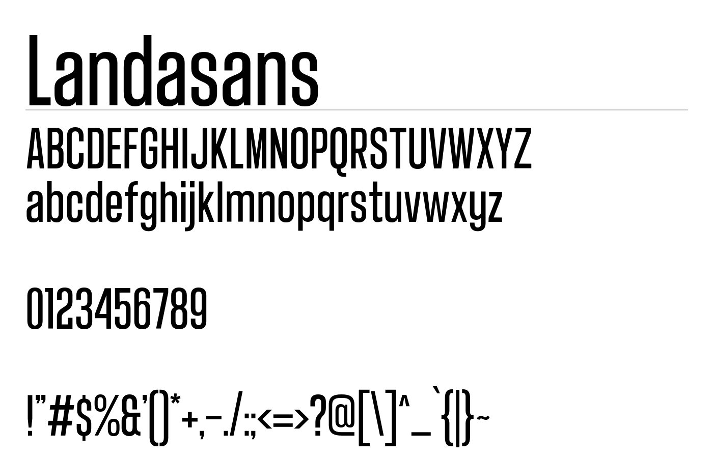 Landasans Font preview