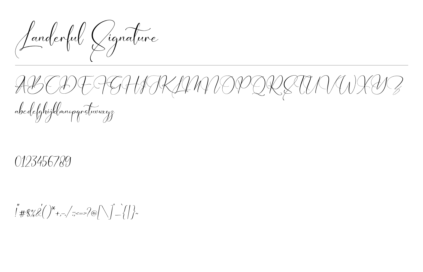 Landerful Signature Font preview