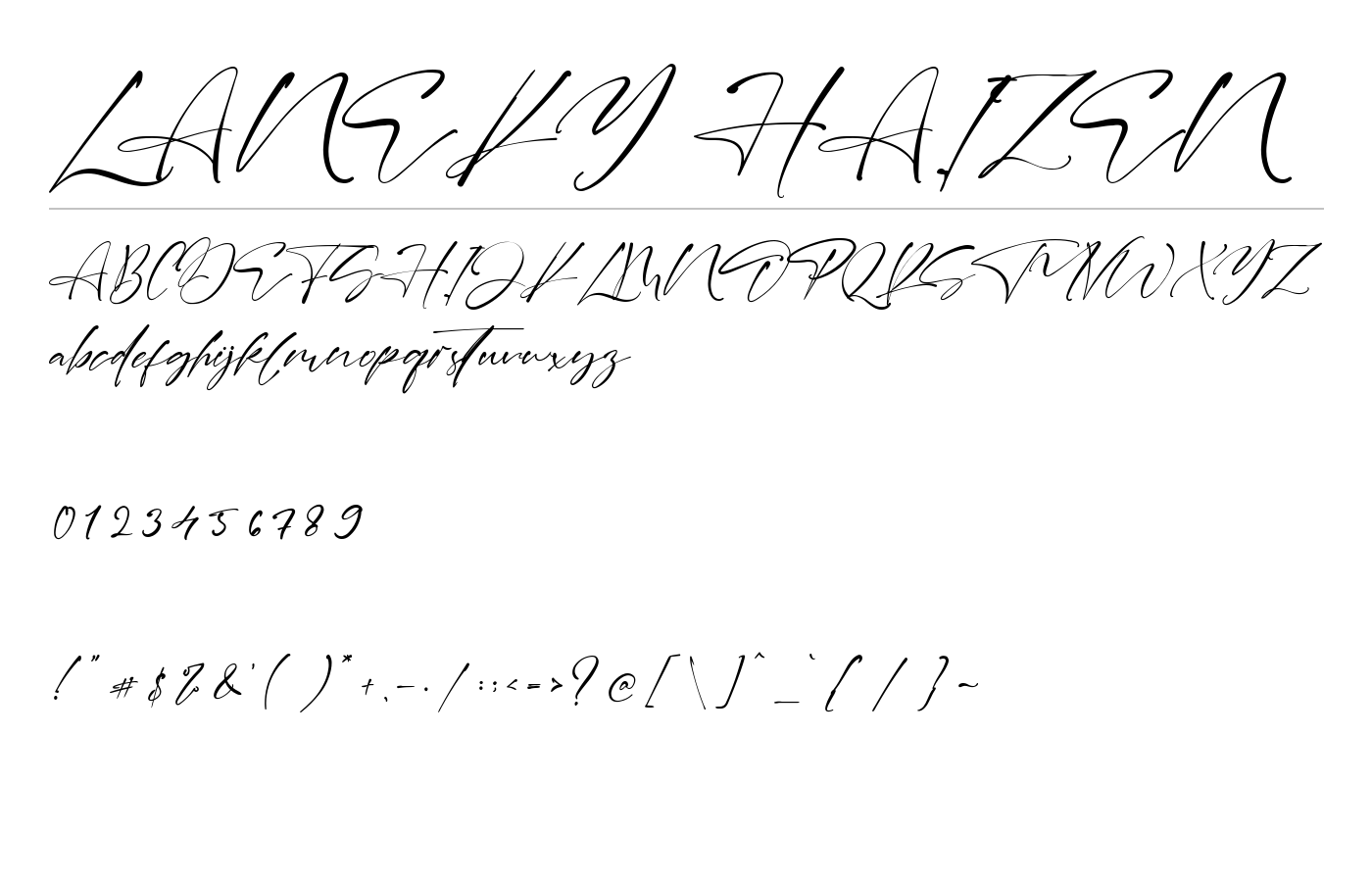 Laneky Haizen Font preview