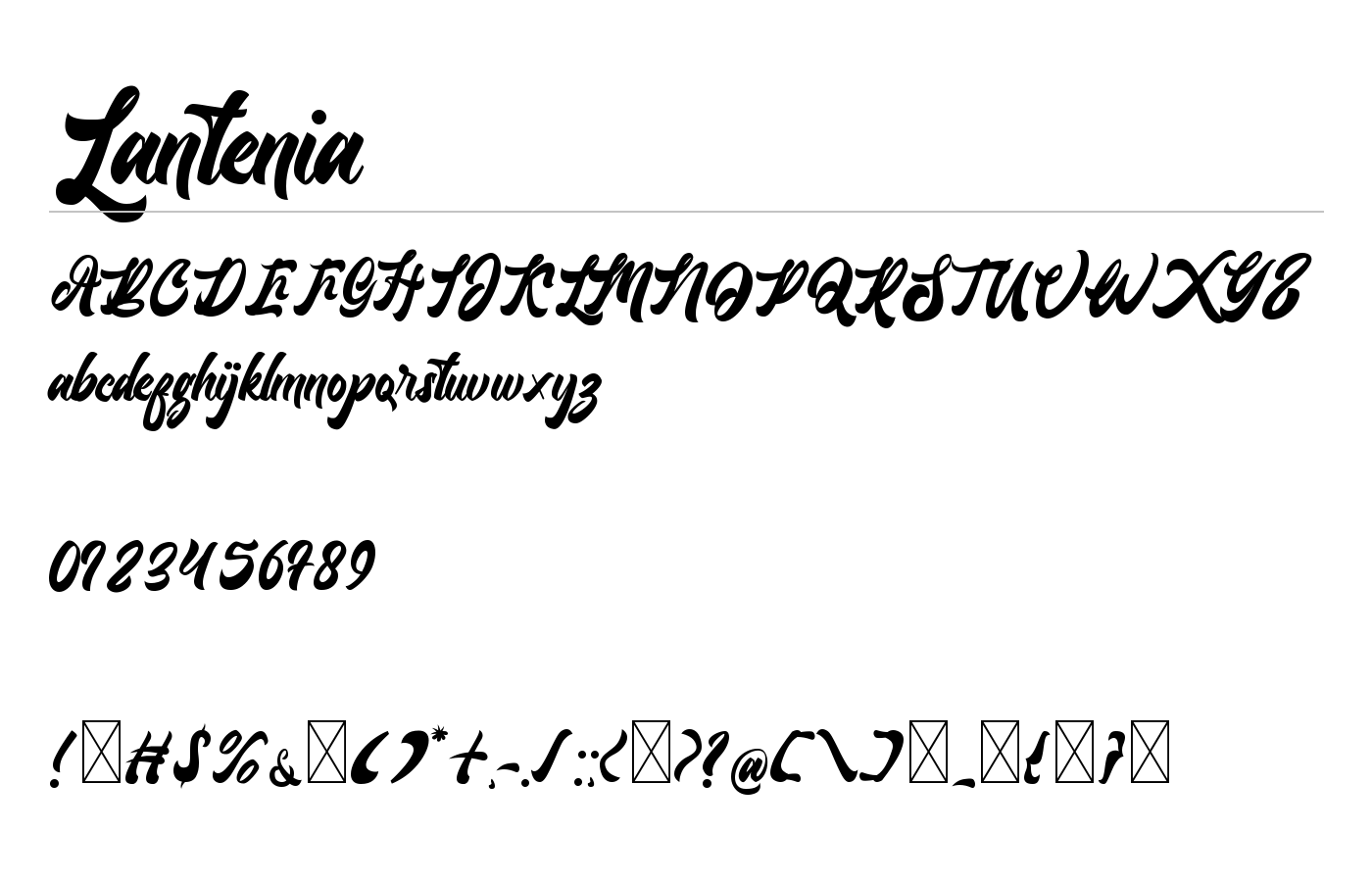 Lantenia Font preview