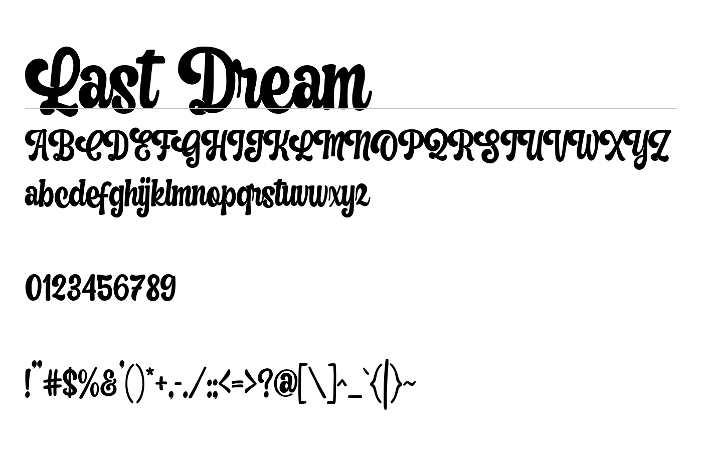 Last Dream Font preview