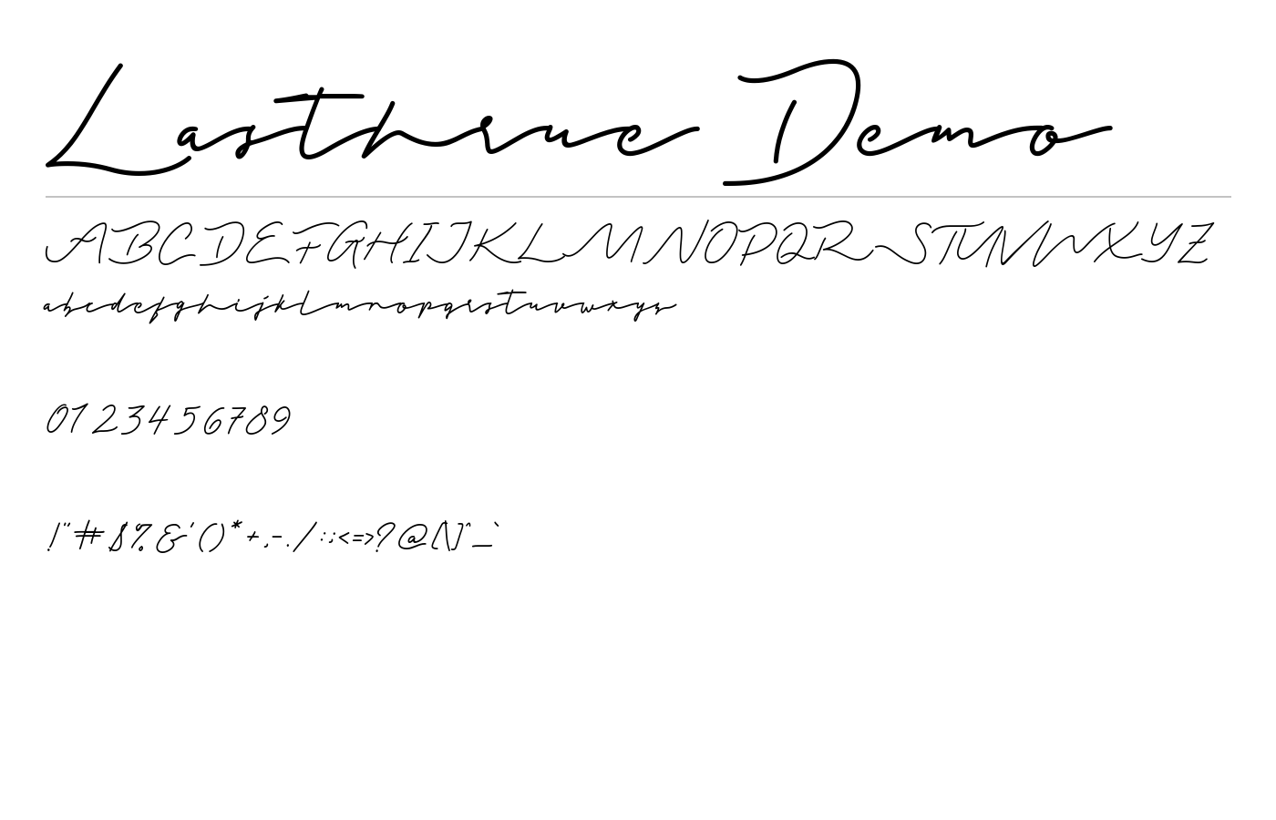 Lasthrue Font preview