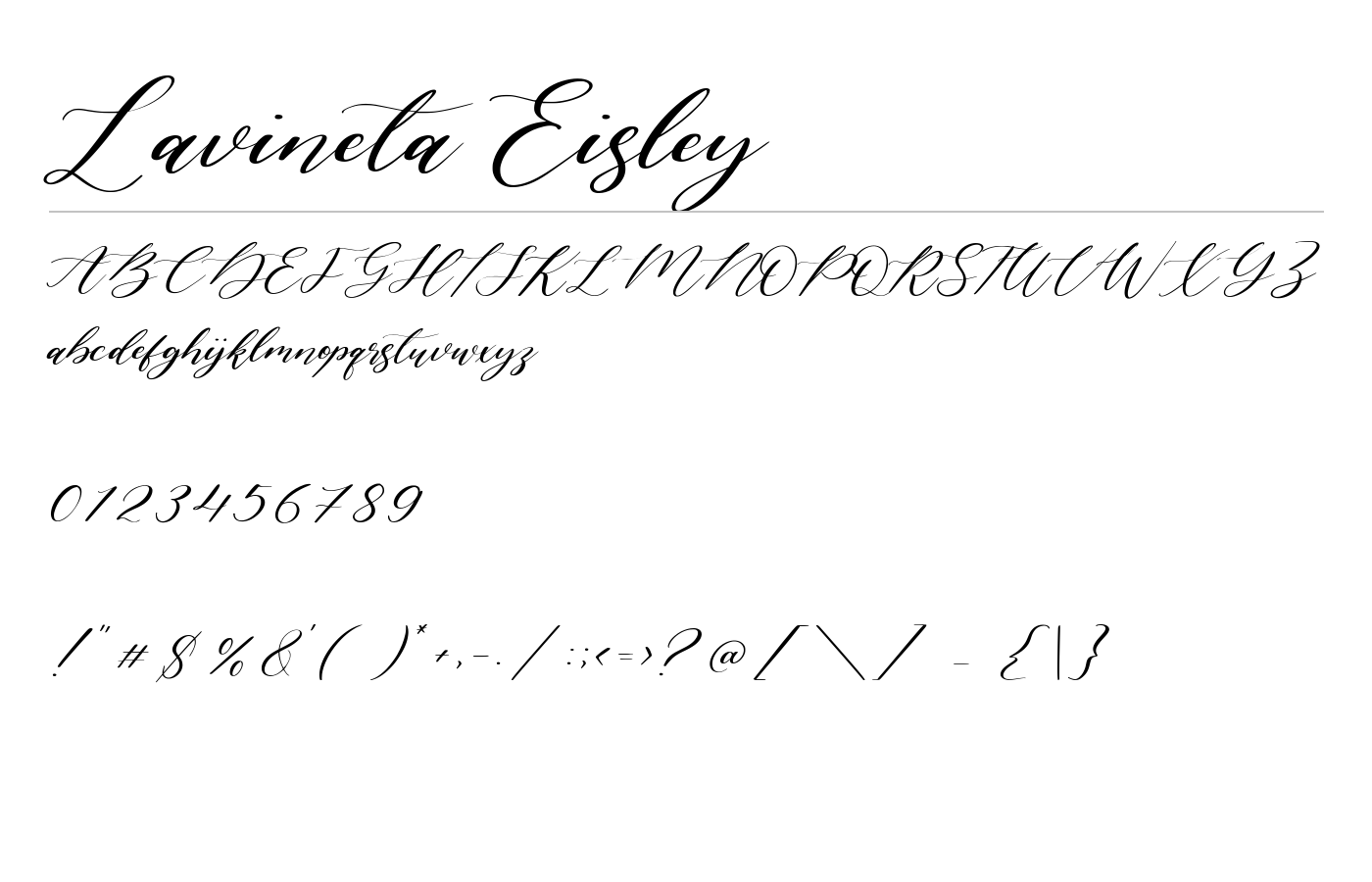 Lavineta Eisley Luxury Calligraphy Font preview
