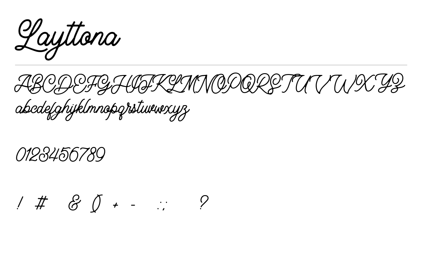 Layttona Font preview