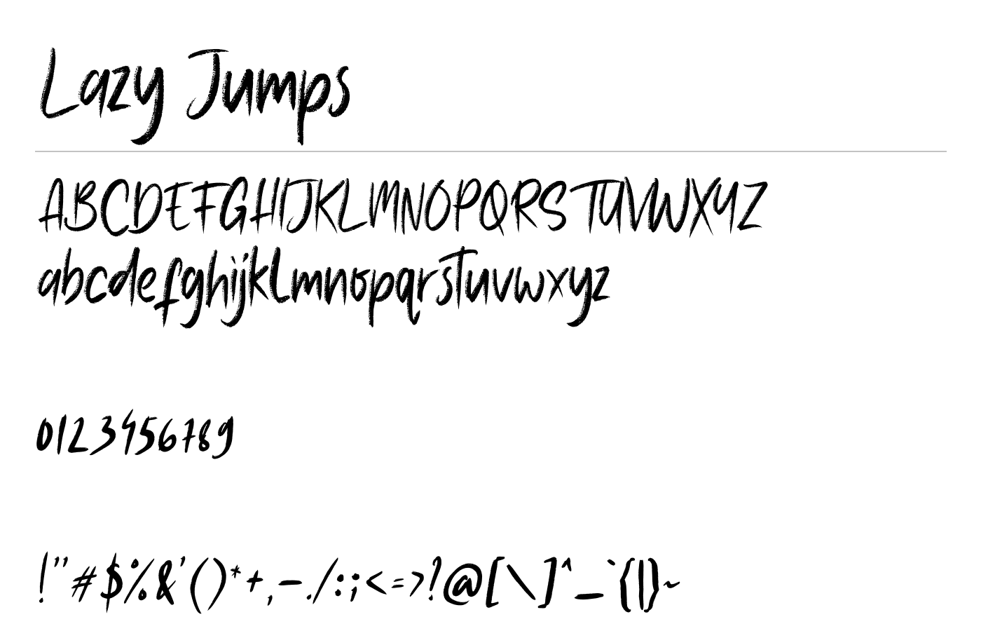 Lazy Jumps Font preview