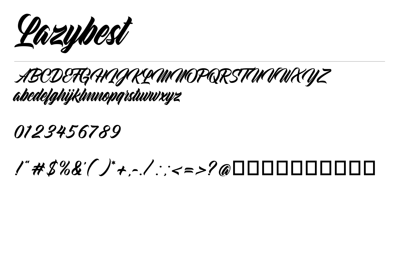 Lazybest Script Font preview