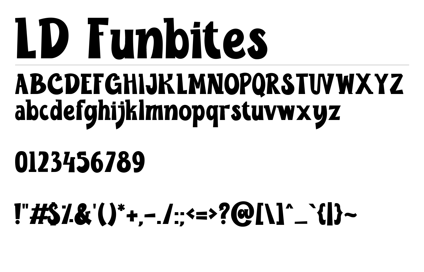 LD Funbites Font preview