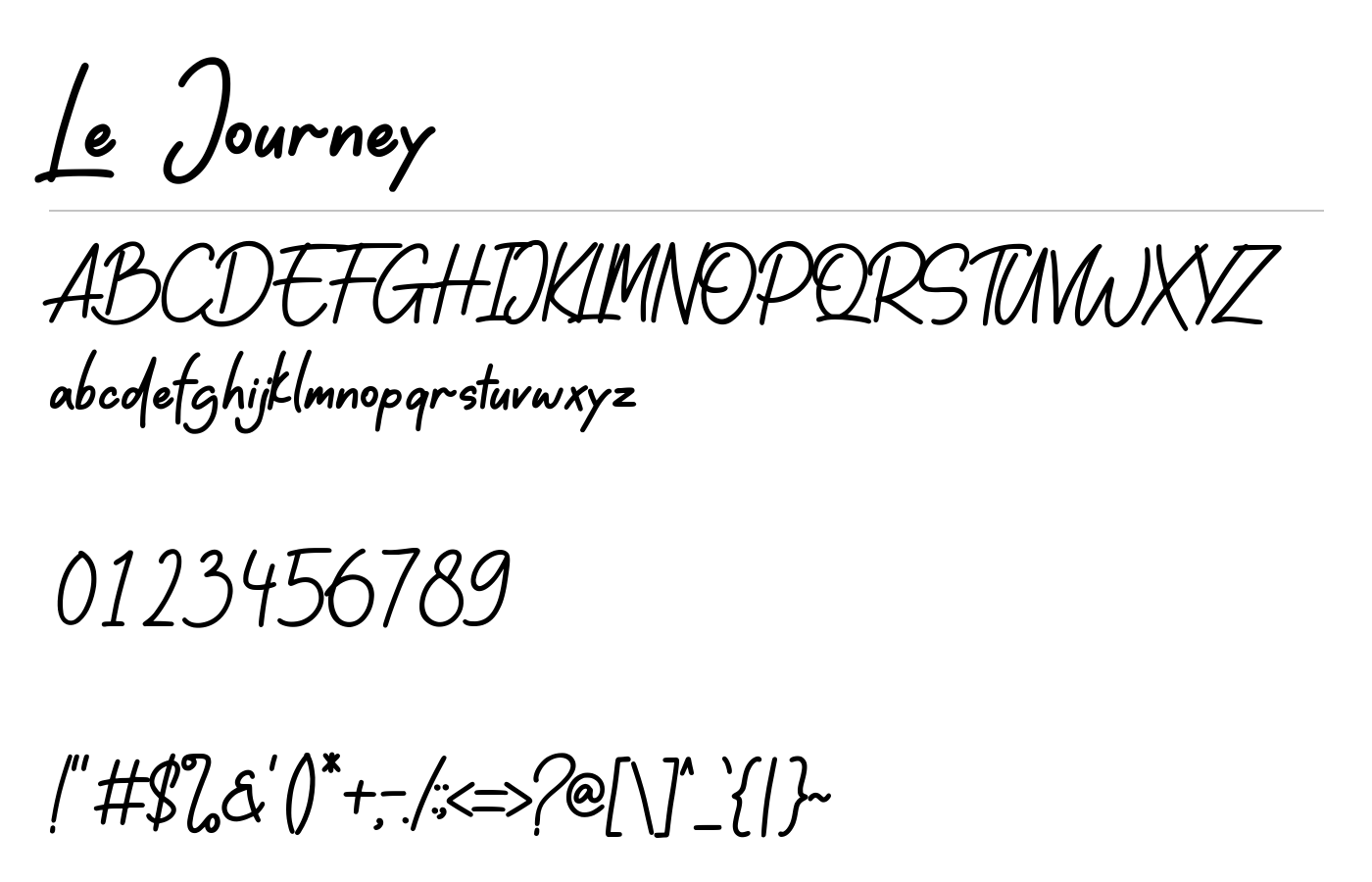 Le Journey Font preview