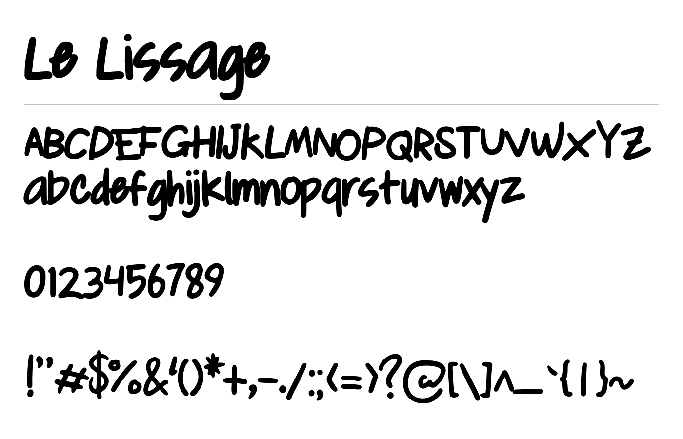 Le Lissage Font preview