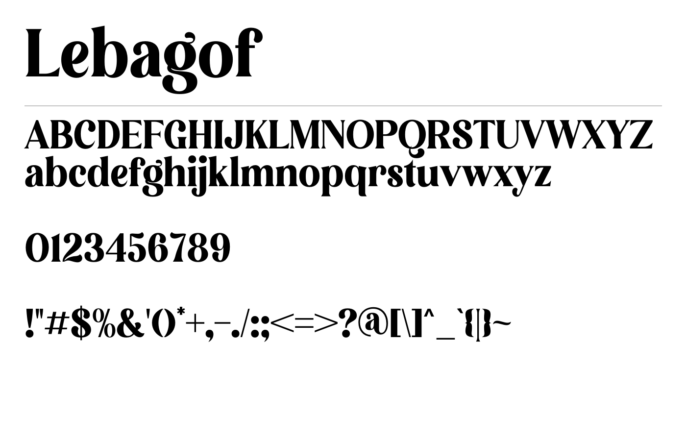 Lebagof Font preview