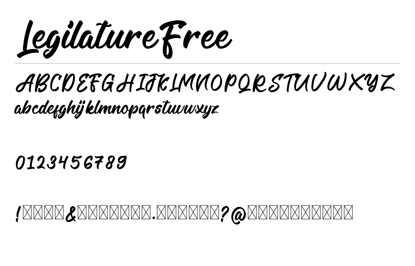 Legilature Font preview