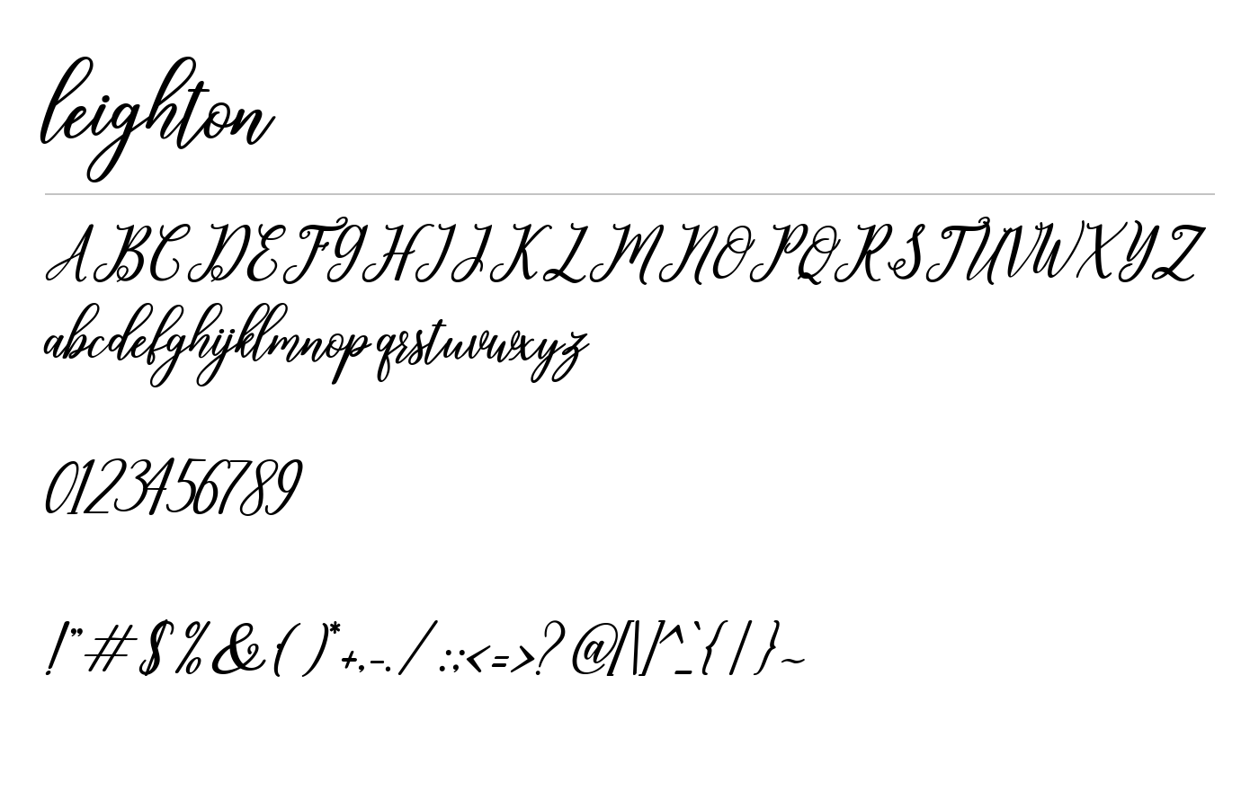 Leighton Handlettering Font preview