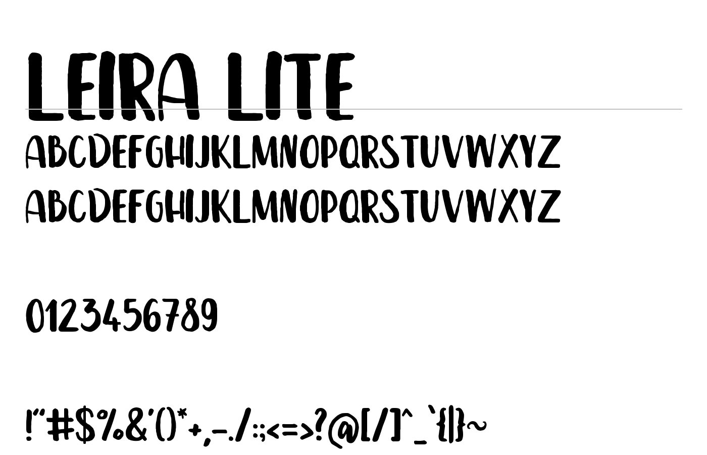 Leira Handdrawn Brush Font preview