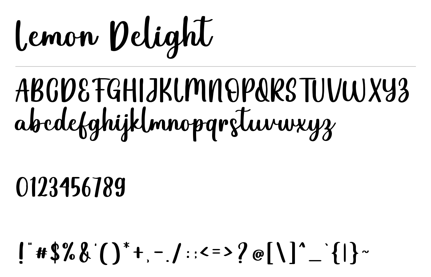Lemon Delight Font preview