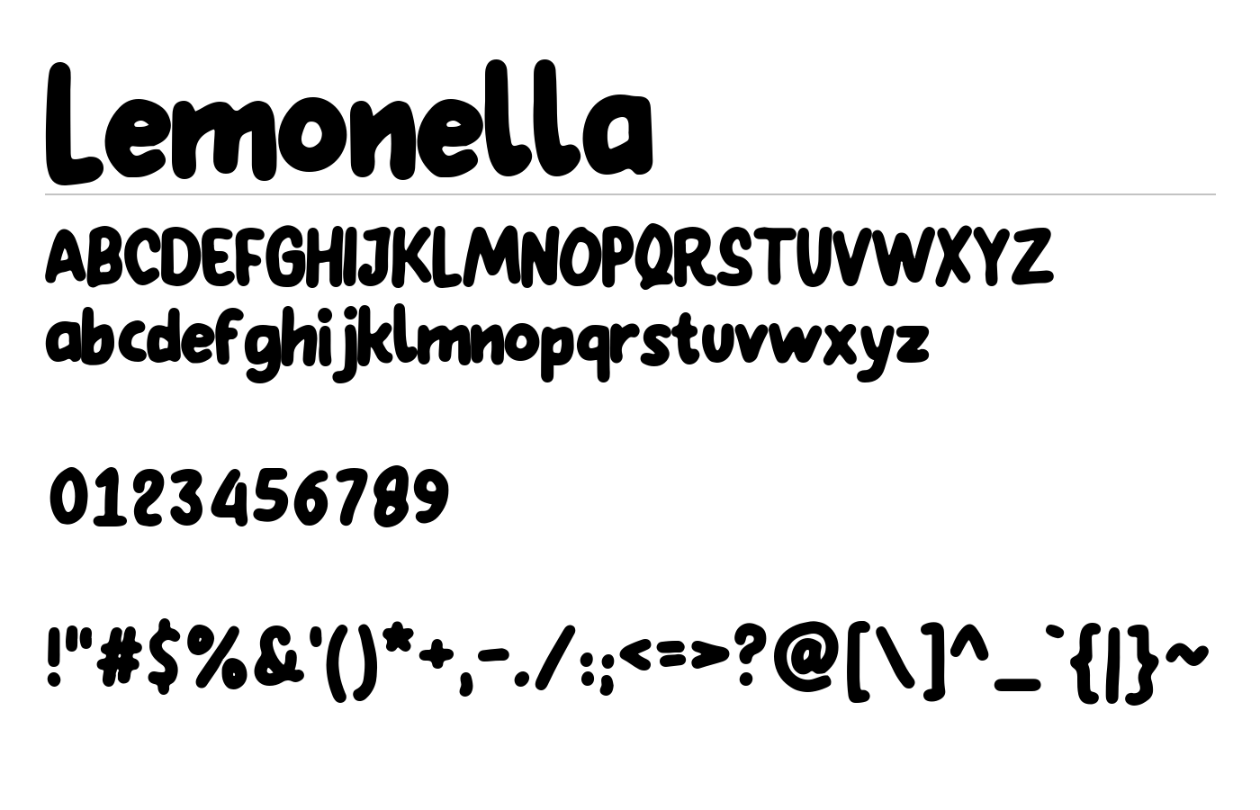 Lemonella Font preview