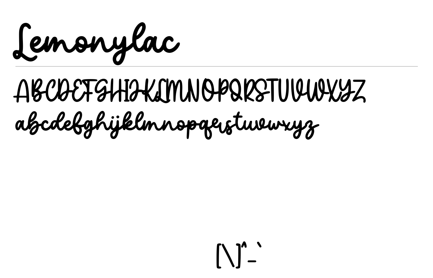 Lemonylac Font preview