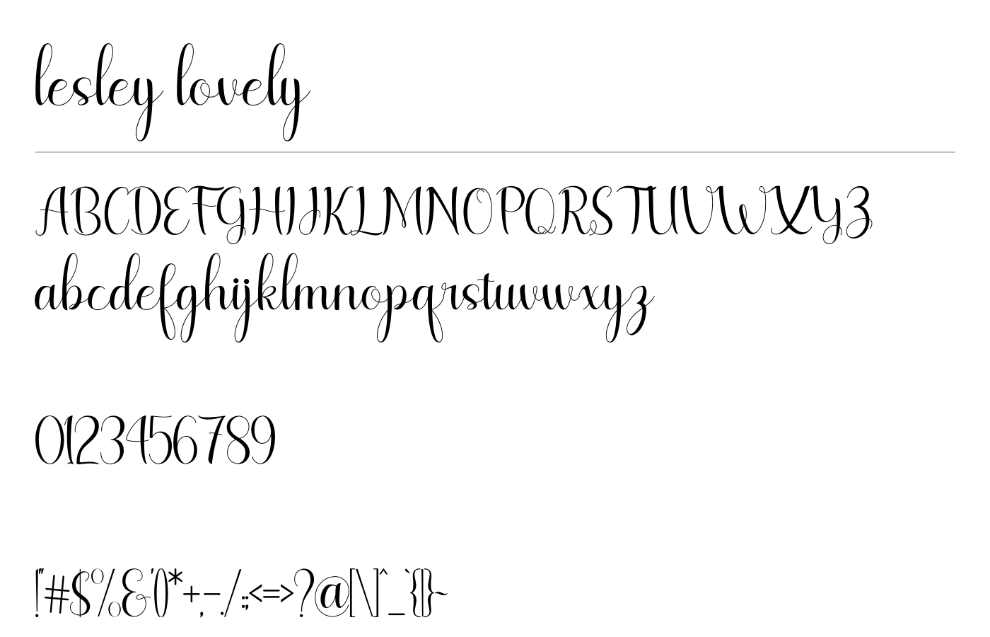 Lesley Lovely Font preview