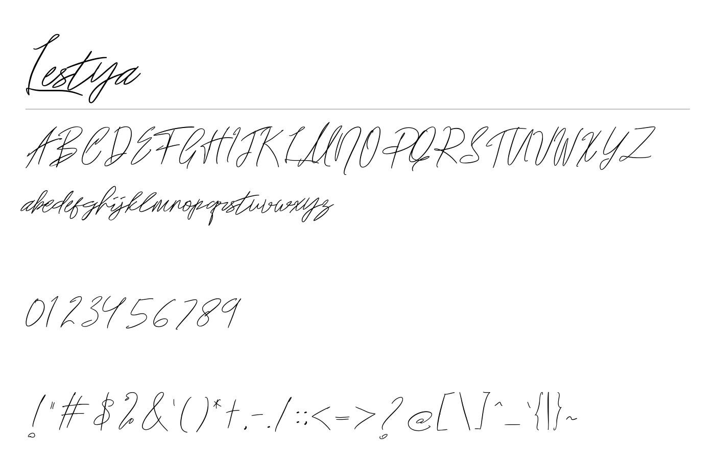 Lestya Font preview