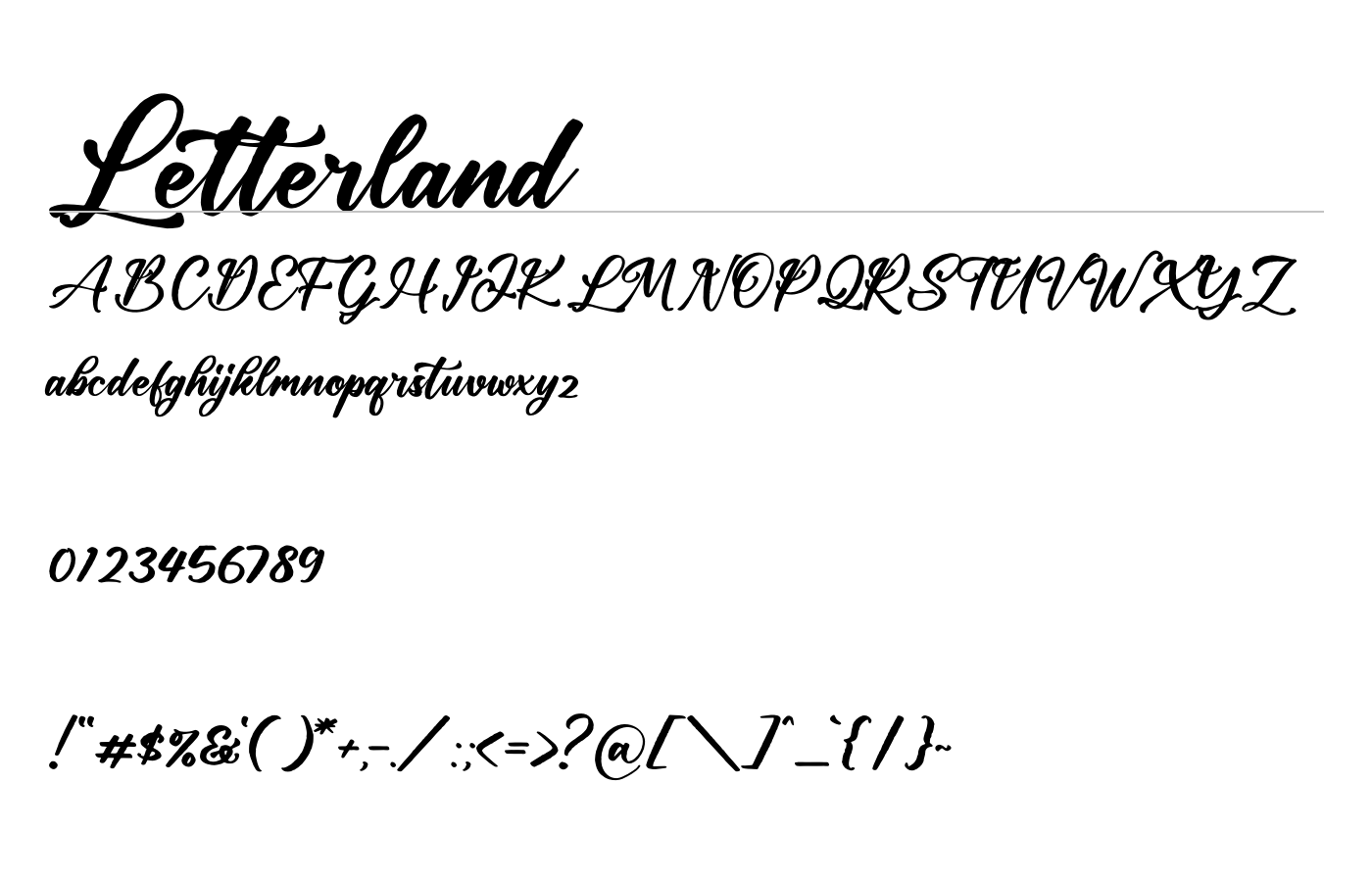 Letterland Font preview