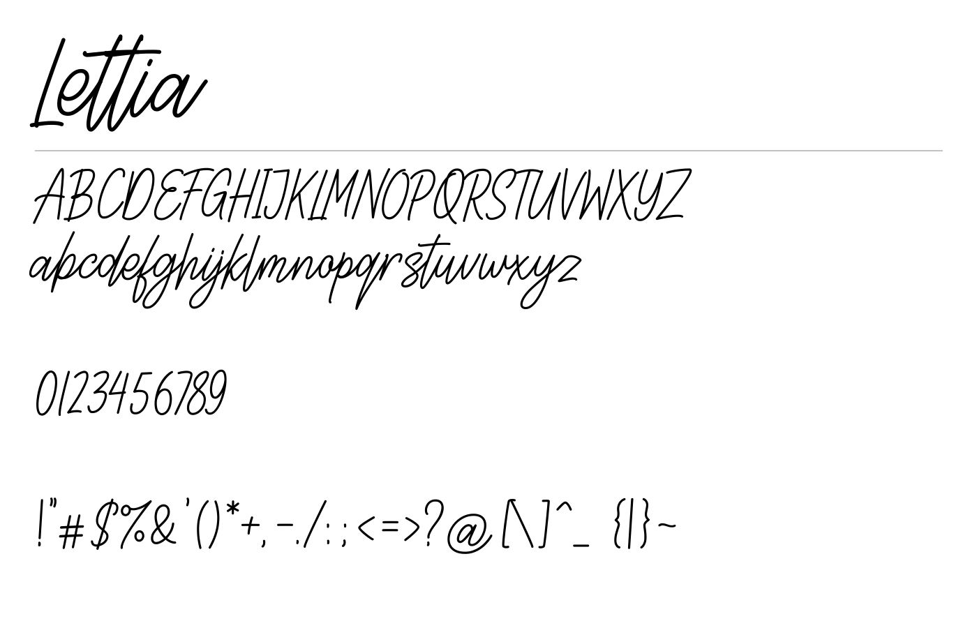 Lettia Font preview