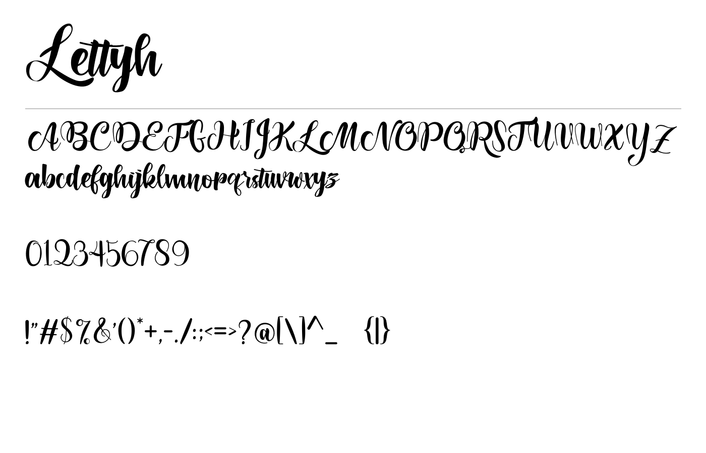 Lettyh Font preview