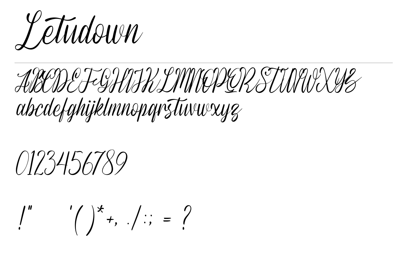 Letudown Font preview