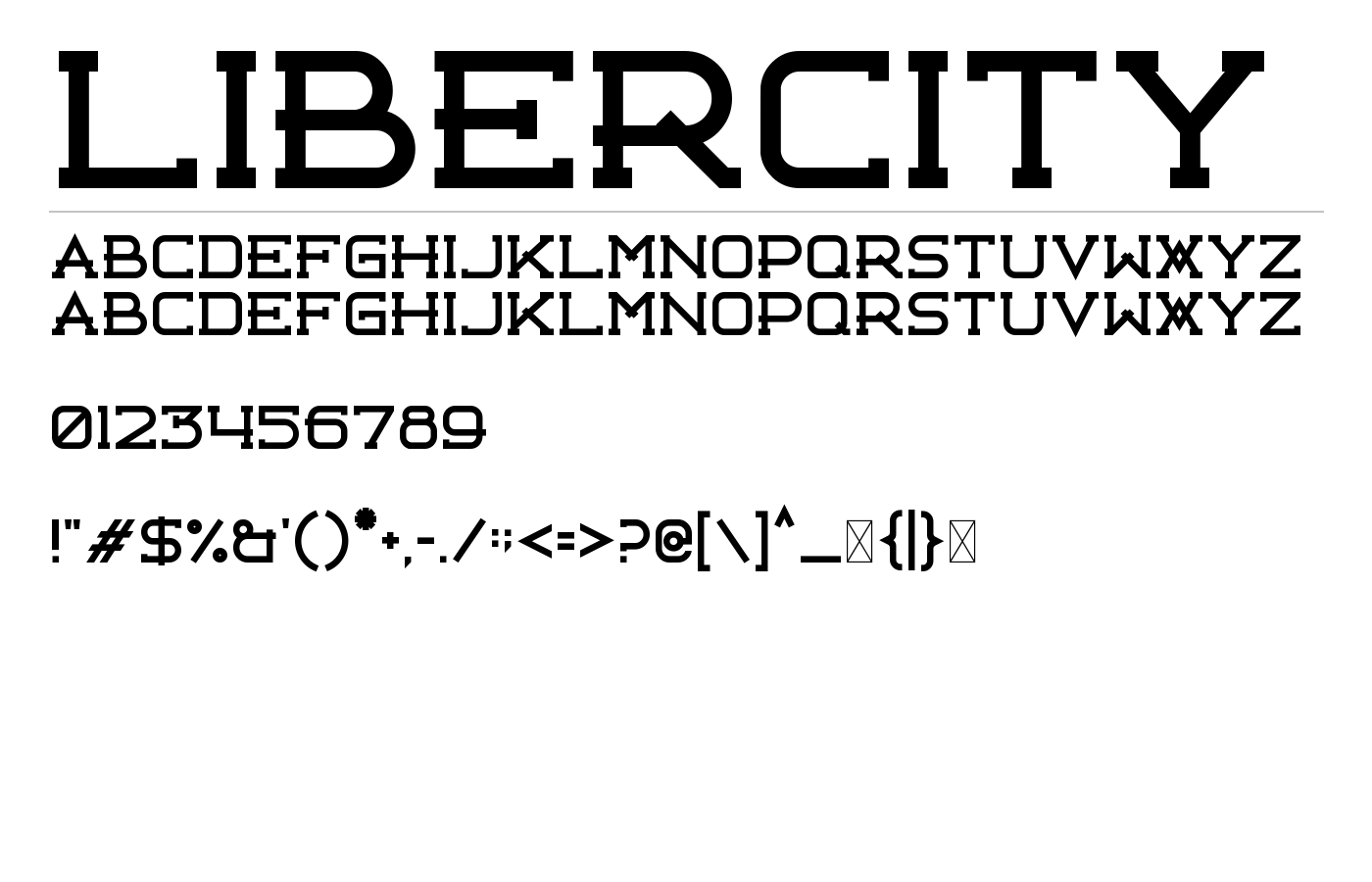 Libercity Font preview