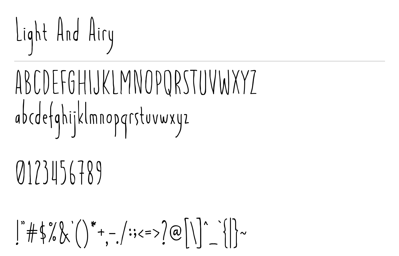 Light and Airy Font preview