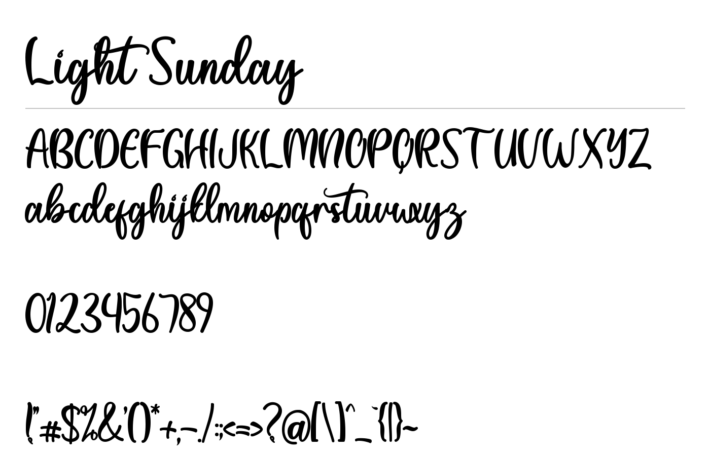 Light Sunday Font preview