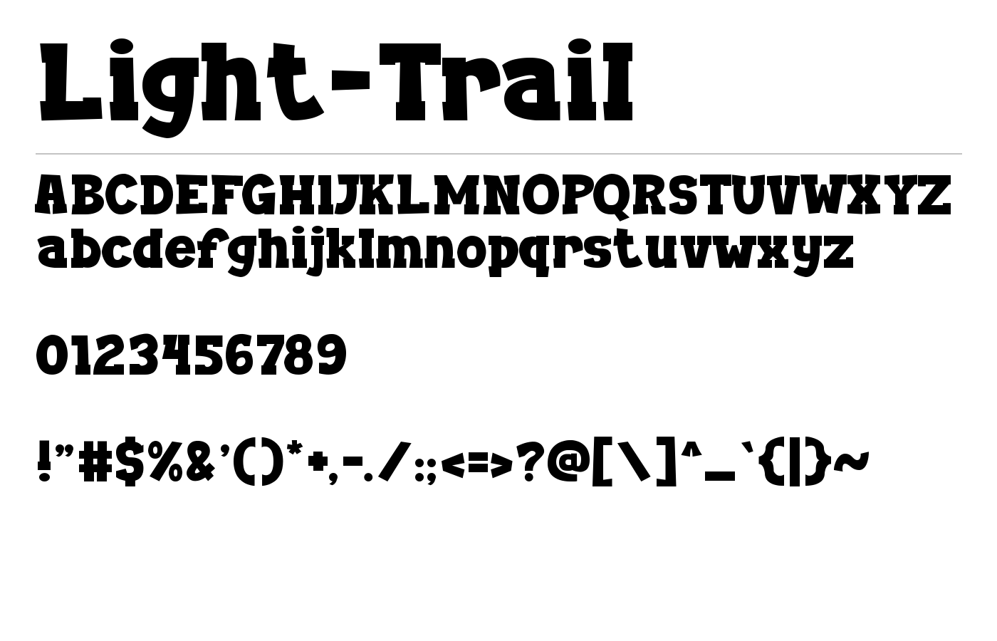 Light Trail Font preview