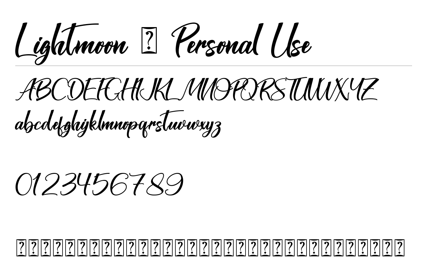 Lightmoon Font preview