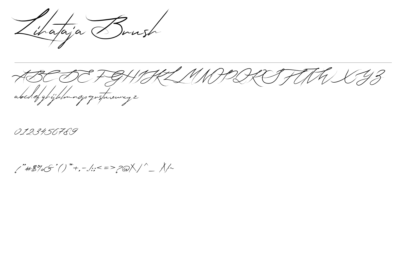 Lihataja Brush Script Font preview