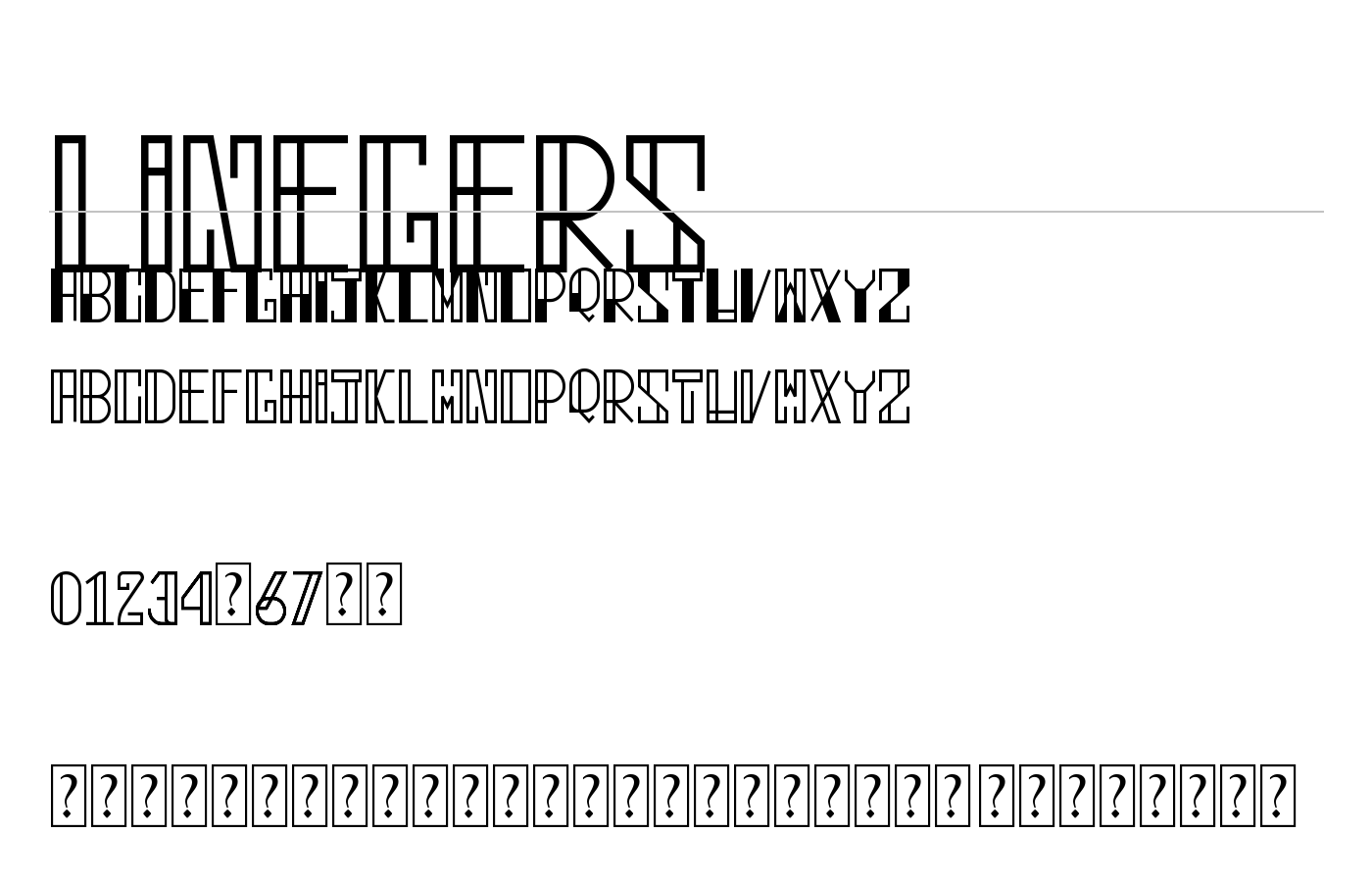 Linegers Font preview