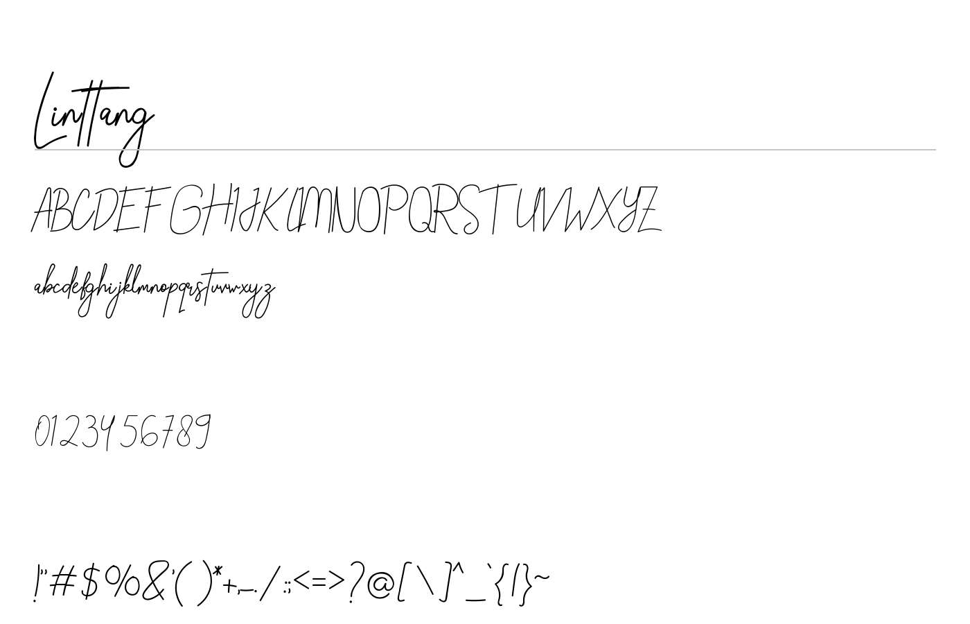 Linttang Font preview