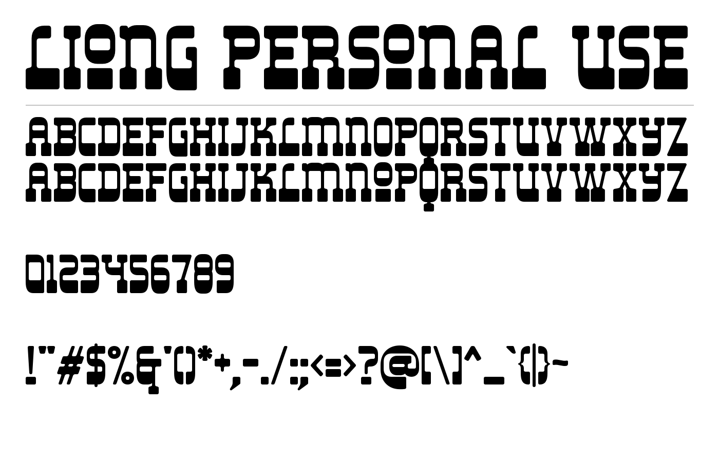 Liong Font preview