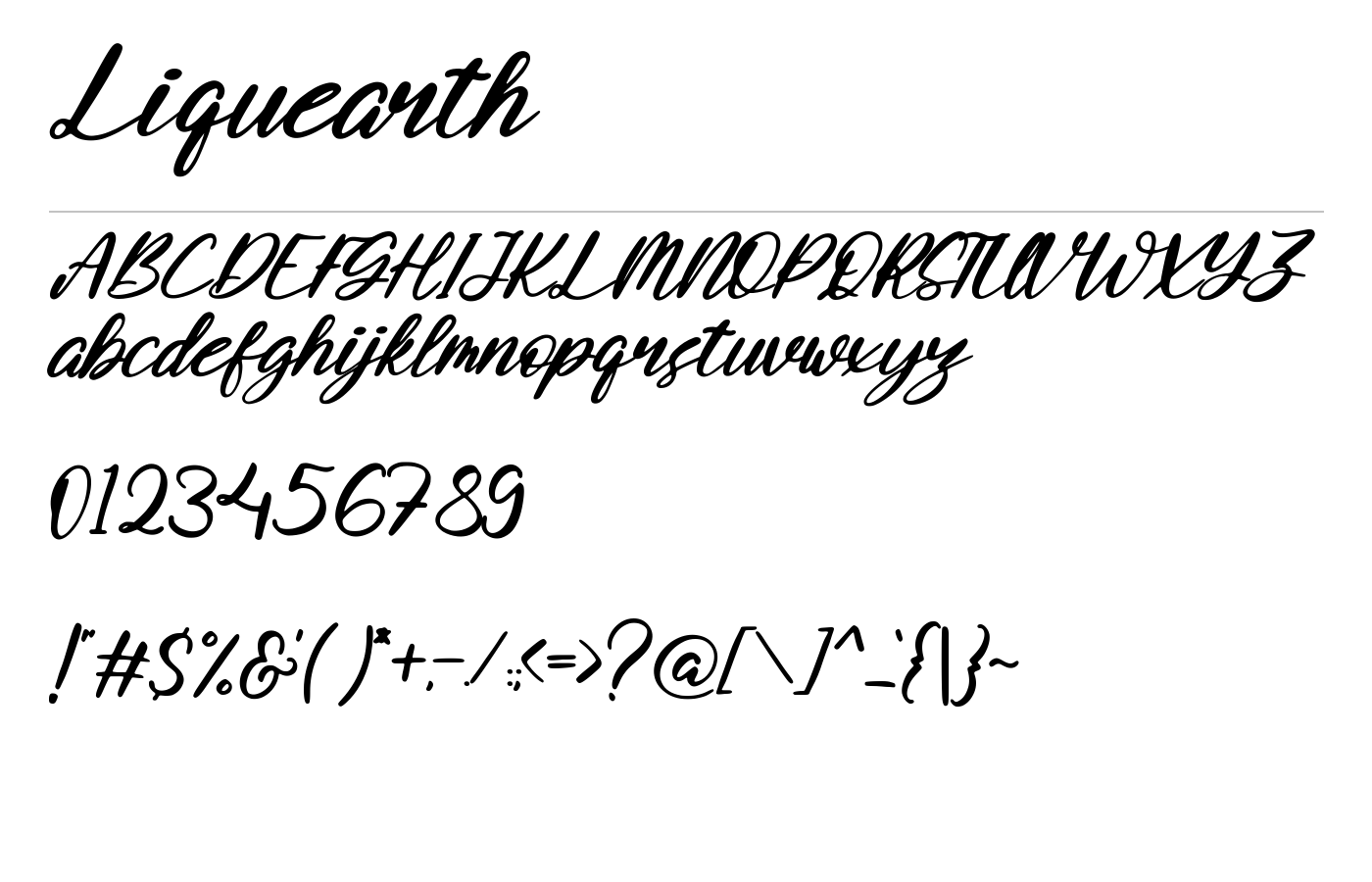 Liquearth Font preview