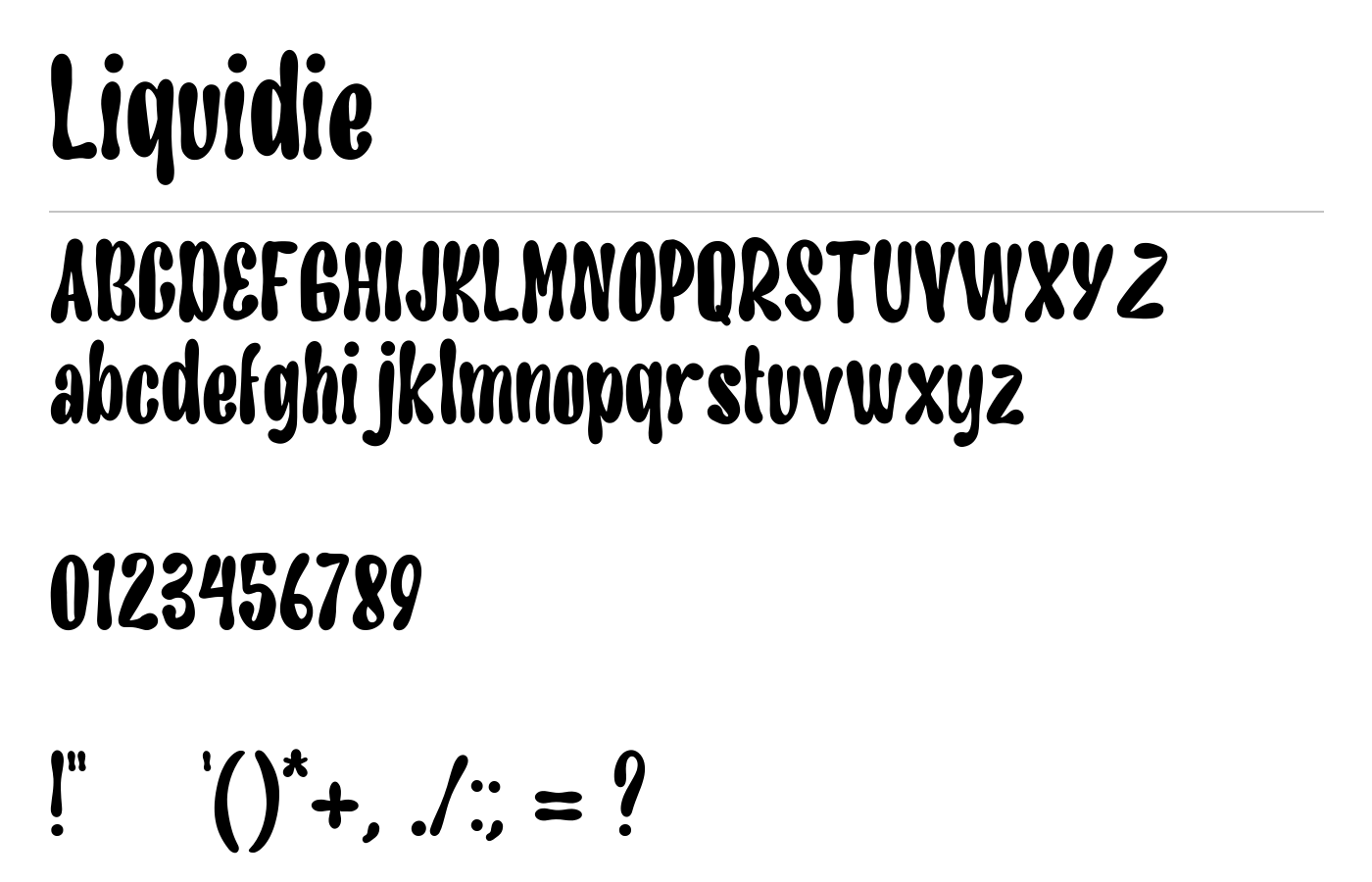 Liquidie Font preview