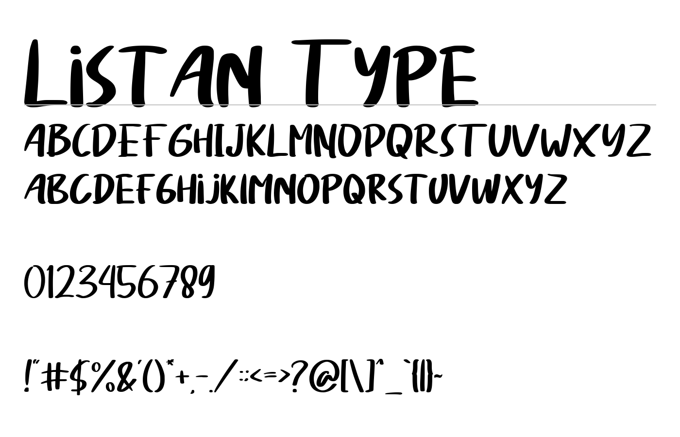 Listan Type Font preview