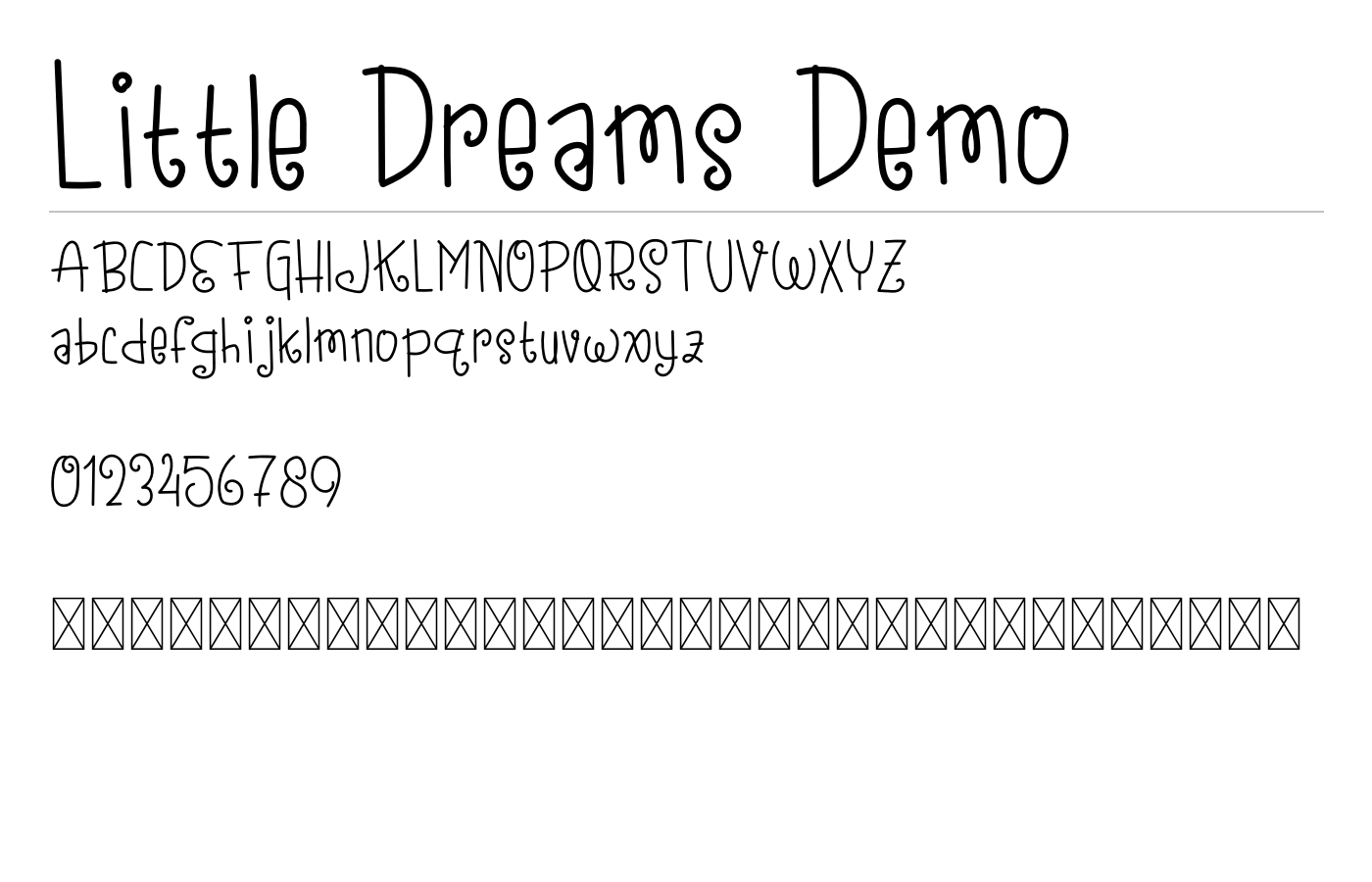 Little Dreams Font preview