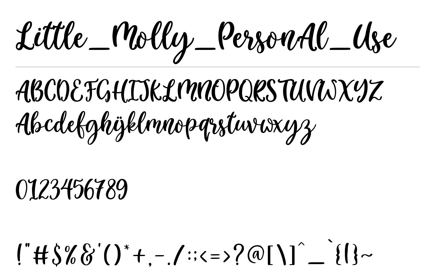 Little Molly Font preview