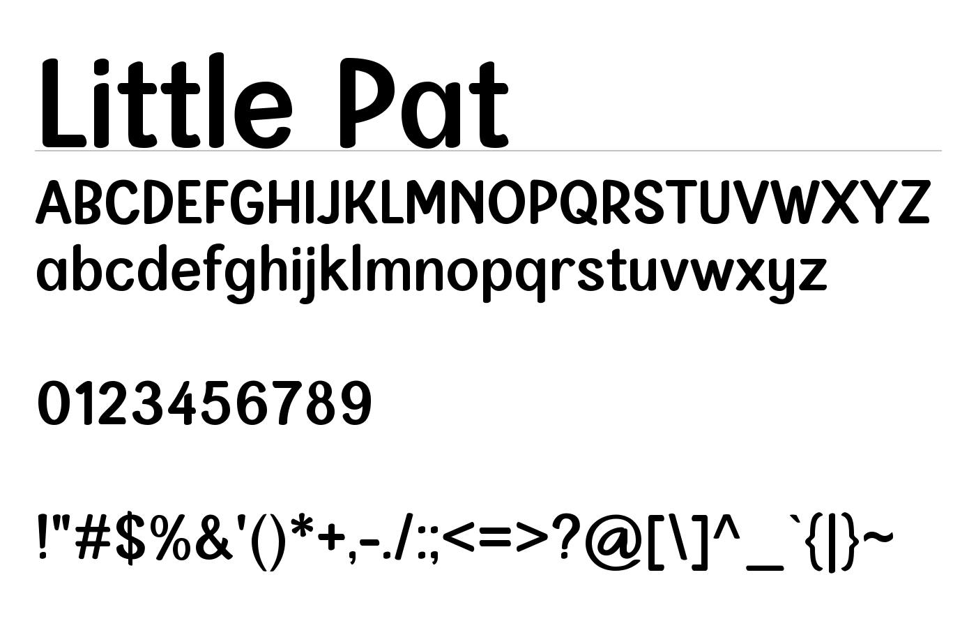Little Pat Font preview
